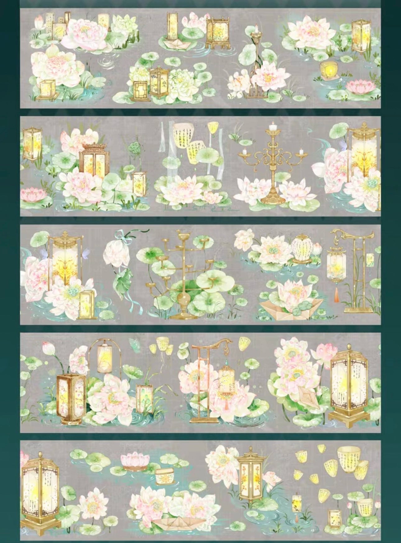 2199 - Lotus Lantern 6x100cm Shell Luster PET Tape
