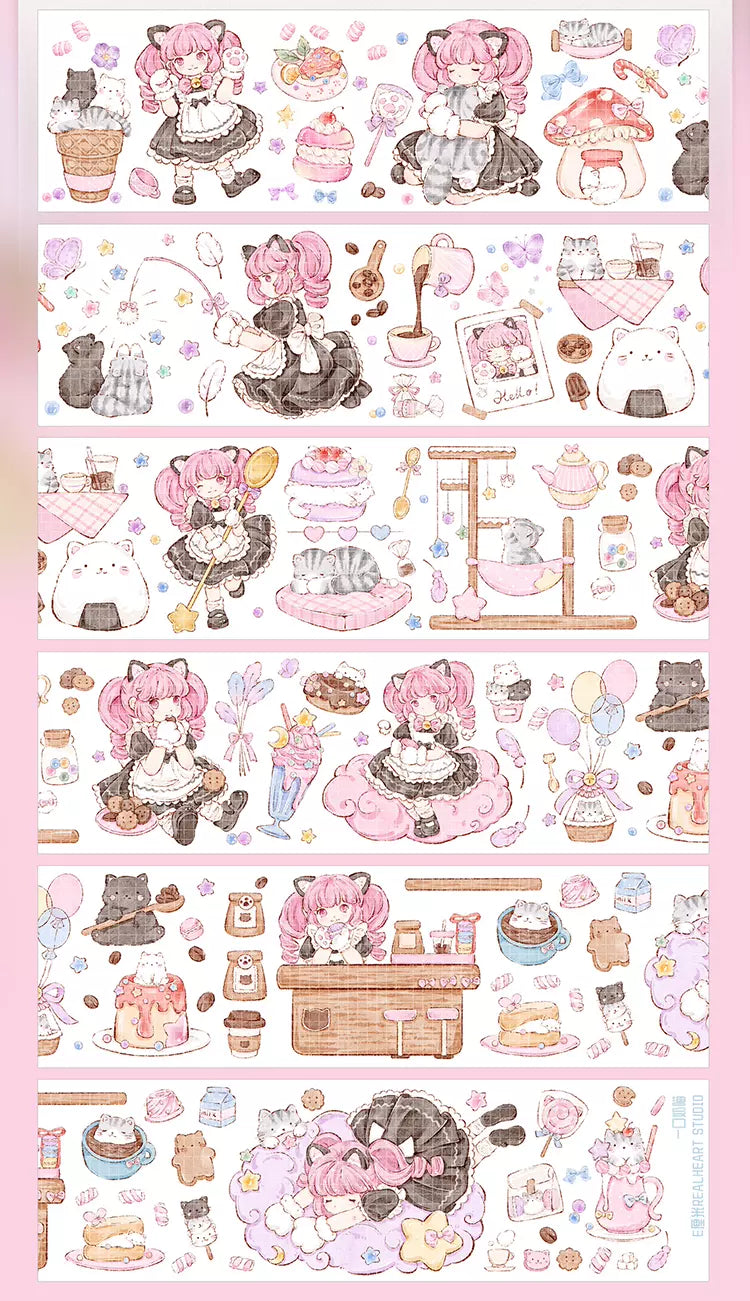 1121 - Cutie Cat Girls 6x100cm Heavy Oil PET Tape
