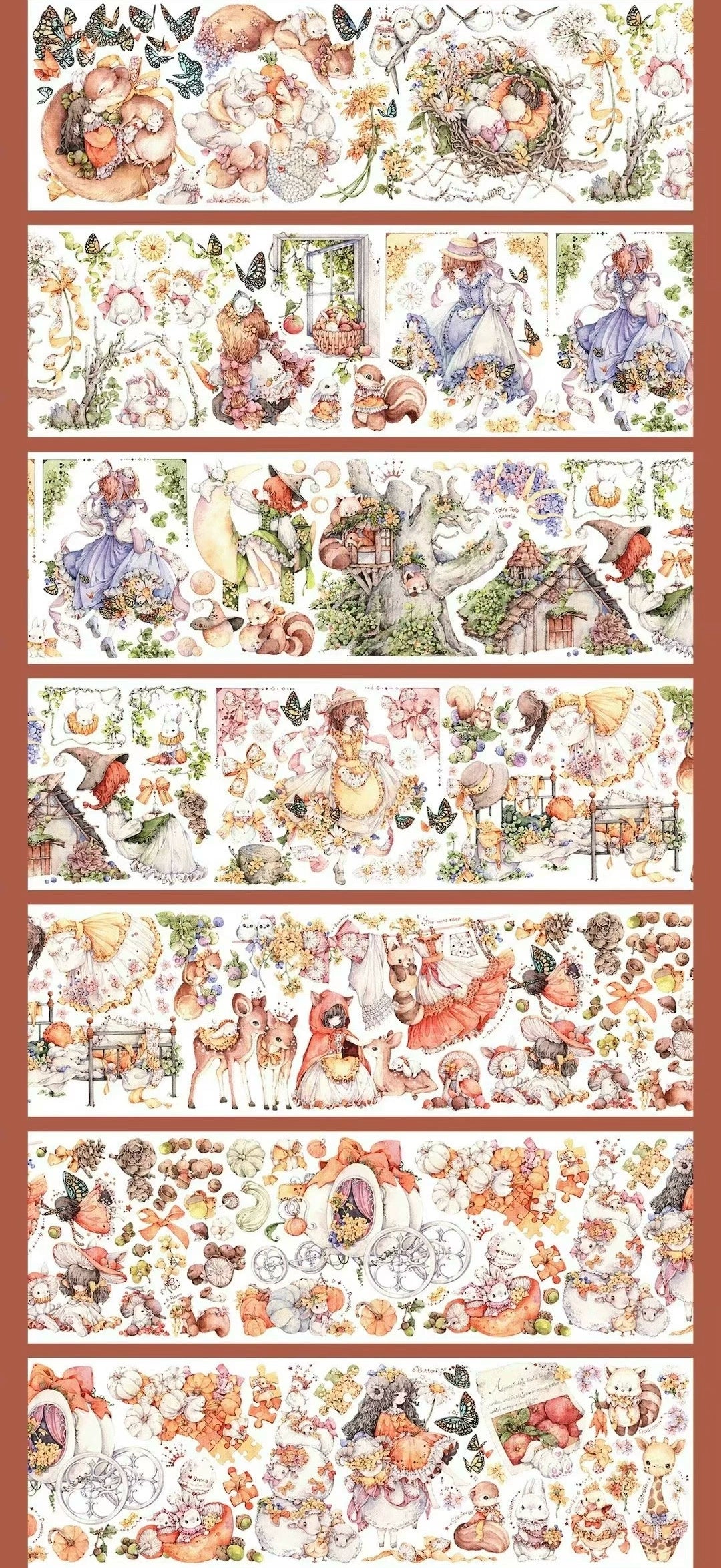 2045-Fairytale Baby Animal Girls 8x130cm Shell Luster PET Tape