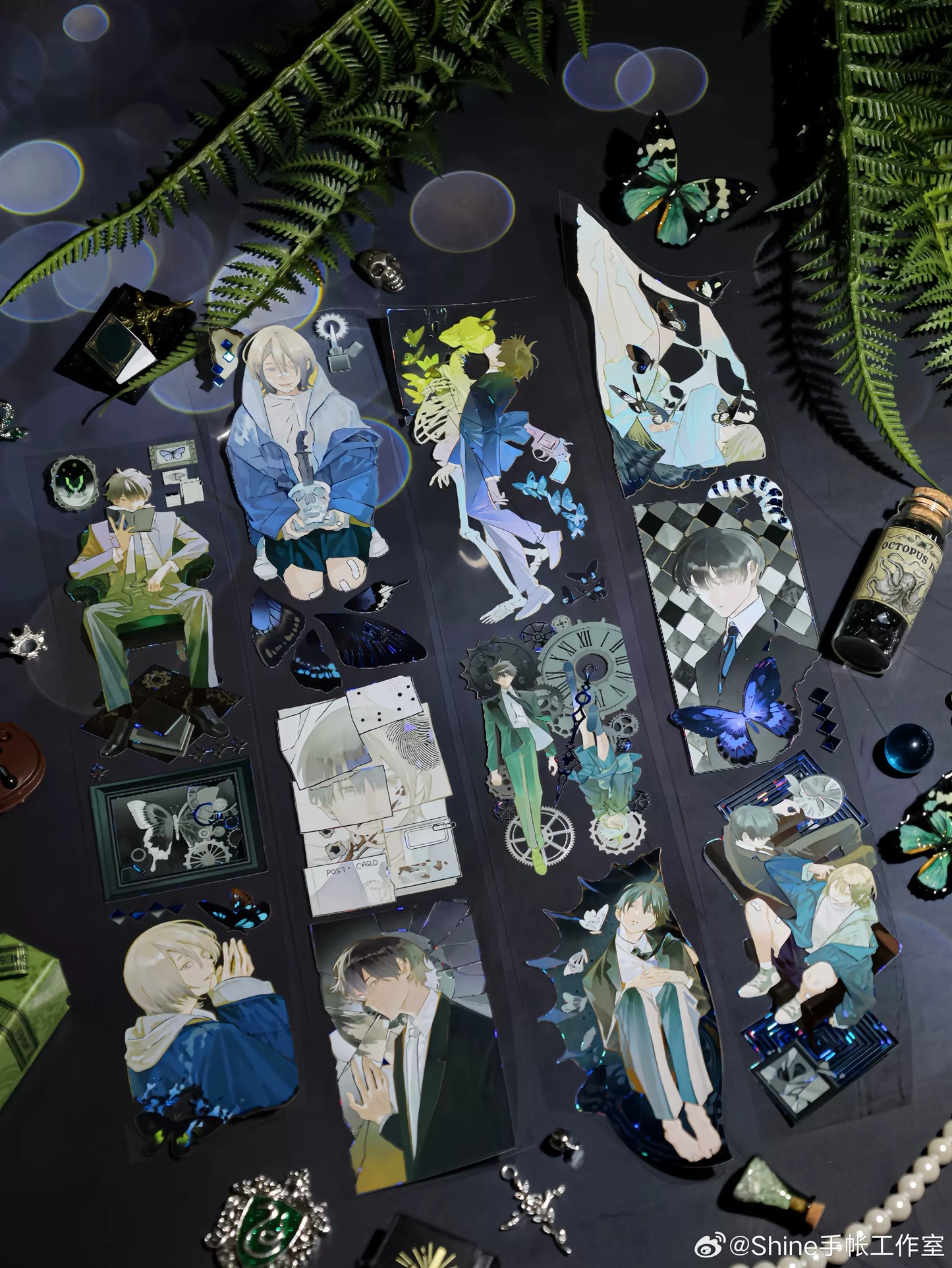 1636-SHINE STUDIO Cute Gothic Boys 6x125cm Shell Luster PET Tape