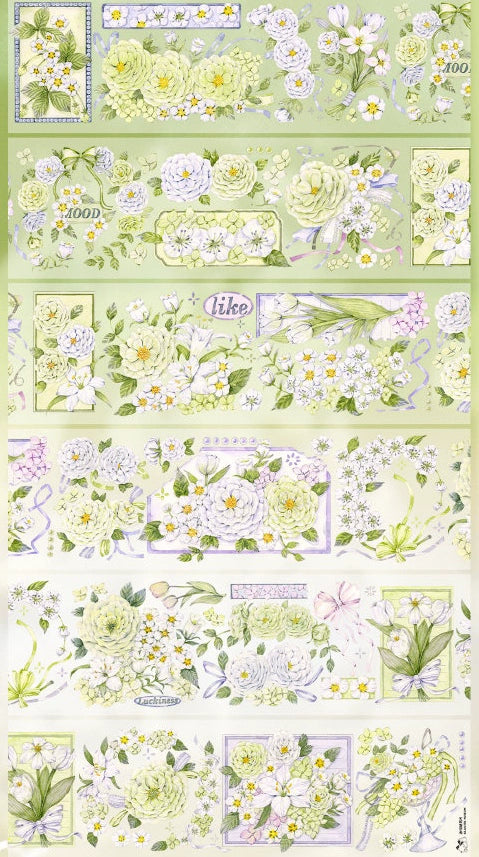 1913 - Flowers Background 6x100cm Shell Luster PET Tape