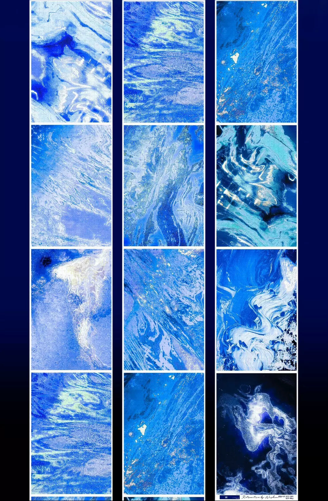 1365 - Blue Earth from Space Background Rectangles 6.5x100cm Shell Luster PET Tape