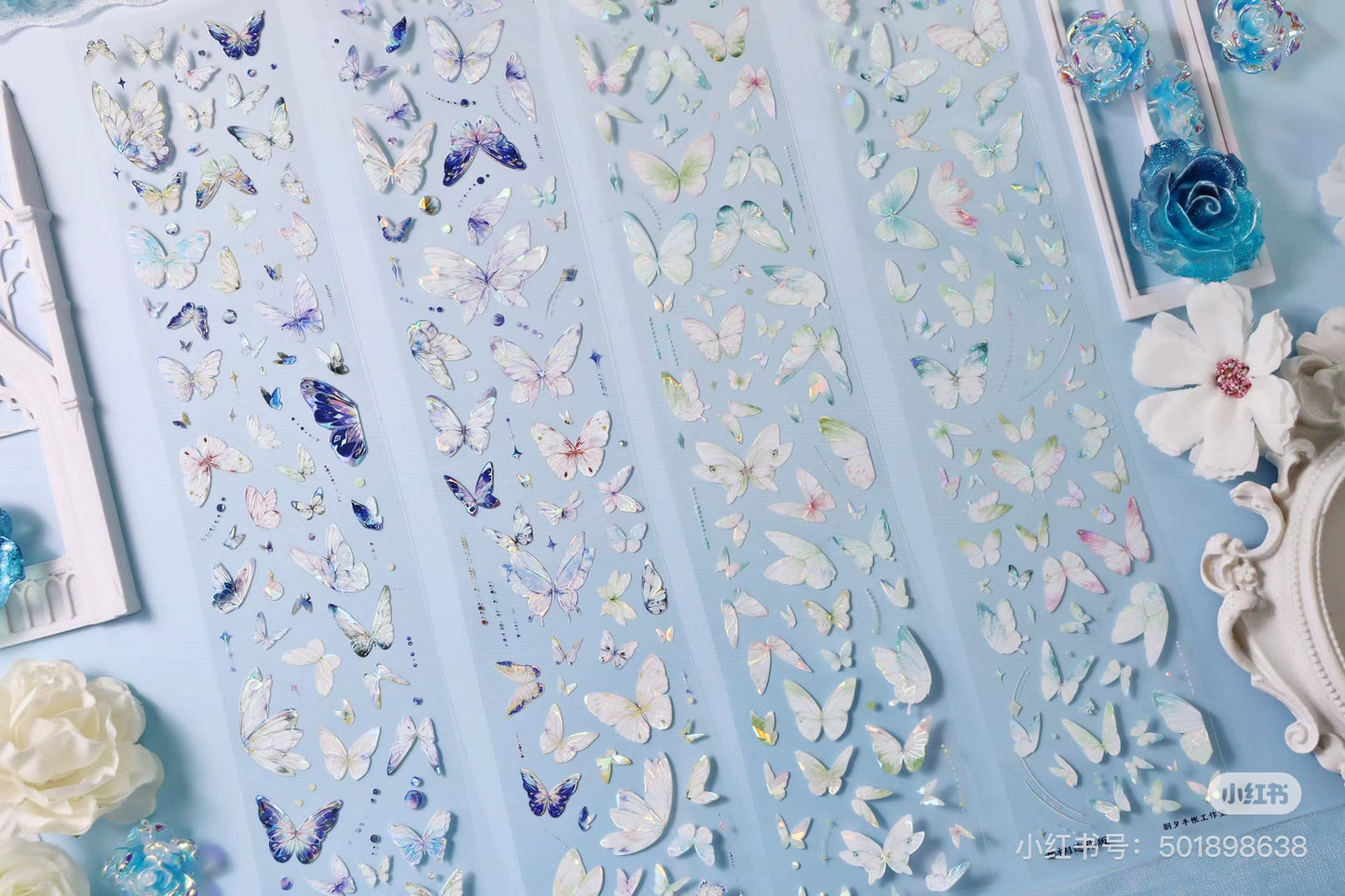 2521-ZHAOXI Studio-5x100cm Precut Shell Luster PET Tape