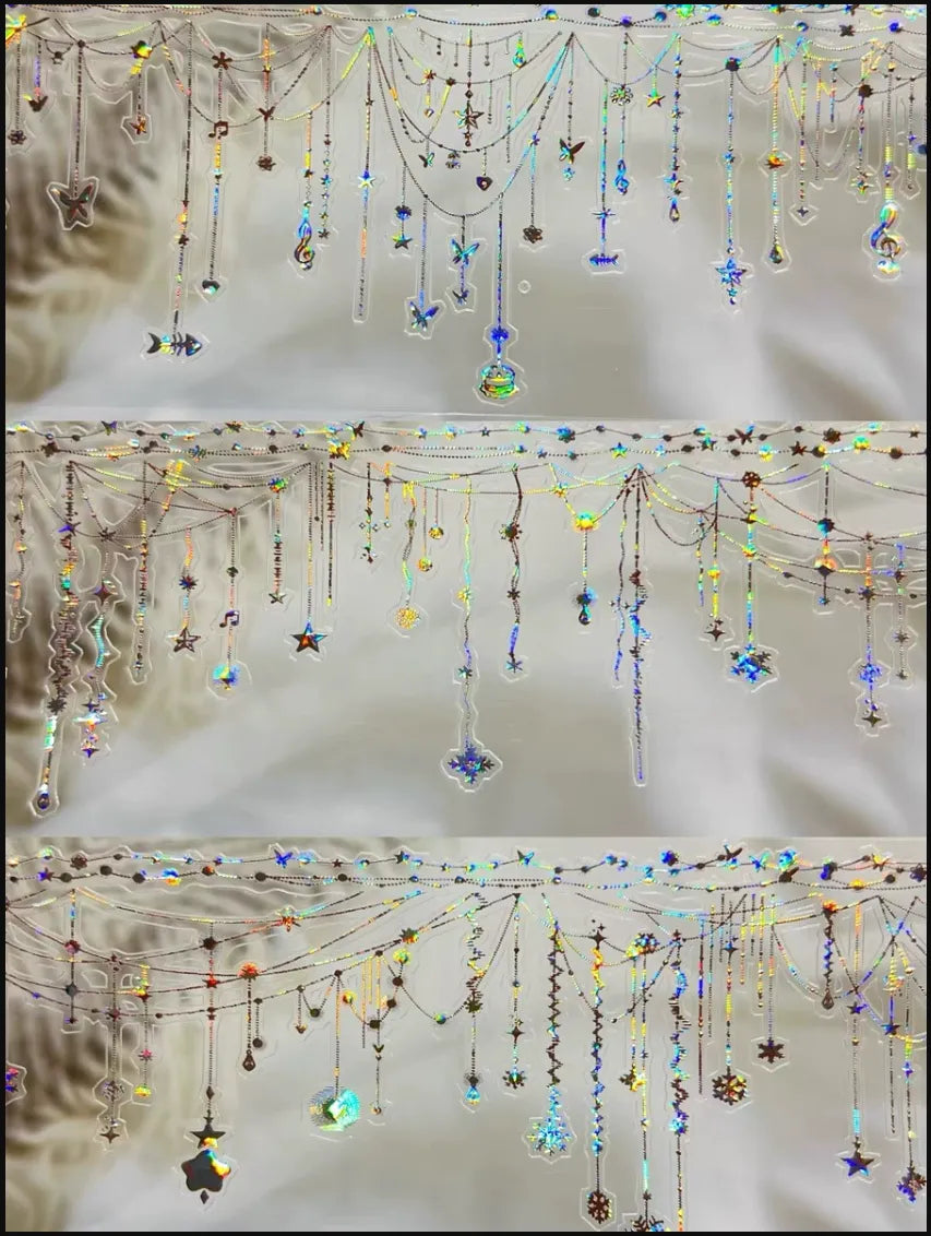 1807-XIAOYINYUYE Studio-Pre Cut Silver Shell Luster PET Tape