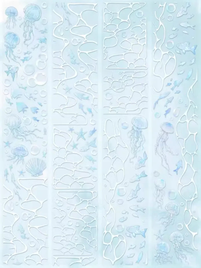 2298-YUEHAIYANJIUSUO Studio-5.5x100cm Precut Shell Luster PET Tape