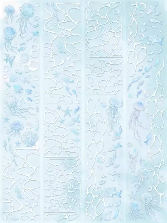 2298-YUEHAIYANJIUSUO Studio-5.5x100cm Precut Shell Luster PET Tape