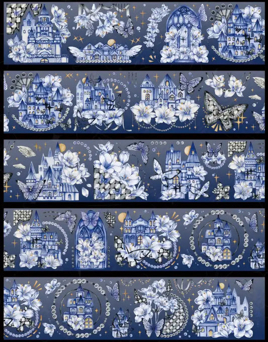 3590-NEVERLAND Studio-7.5x125cm Silver Shell Luster PET Tape