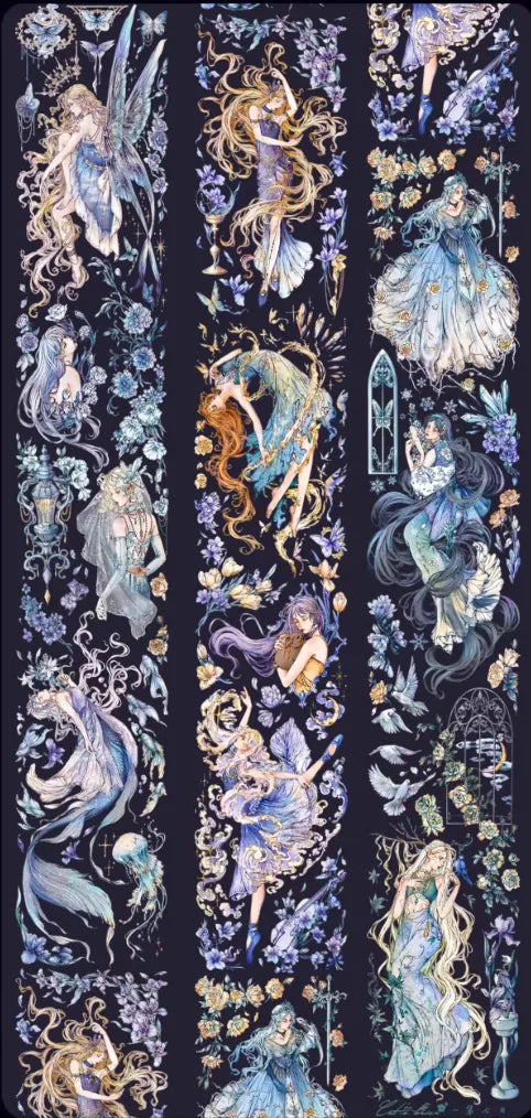 4110-Catmaker's Wild Rose Studio-7x125cm Silver Shell Luster PET Tape