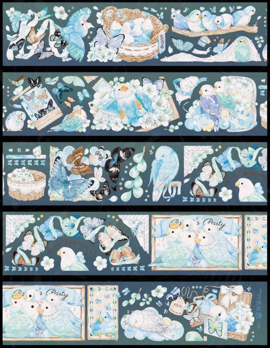 4707-NEVERLAND Studio-6.5x120cm Pre Cut Silver Shell Luster PET Tape