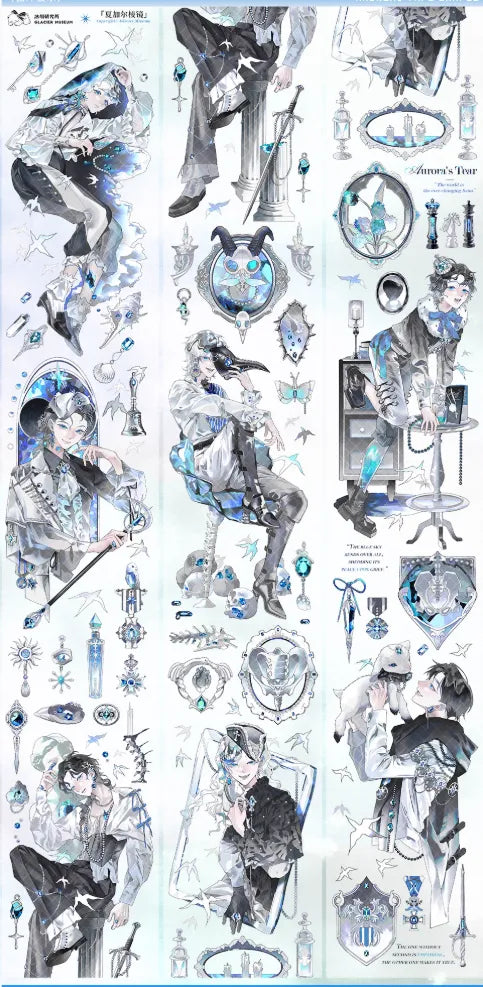 4967-Glacier Museum Studio-6x100cm Aurora Blue and Shell Luster PET Tape