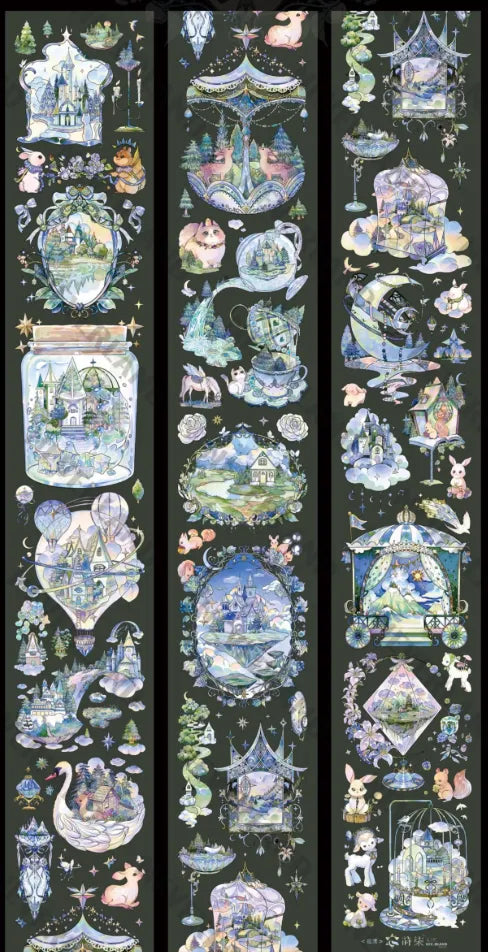 5083-NEVERLAND Studio-7.5x135cm Pre Cut Silver Shell Luster PET Tape