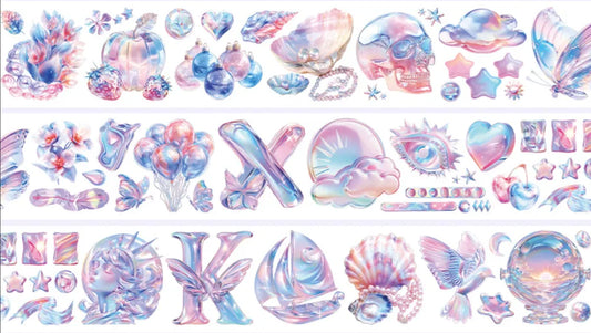 5344-6x100cm Holographic Silver PET Tape