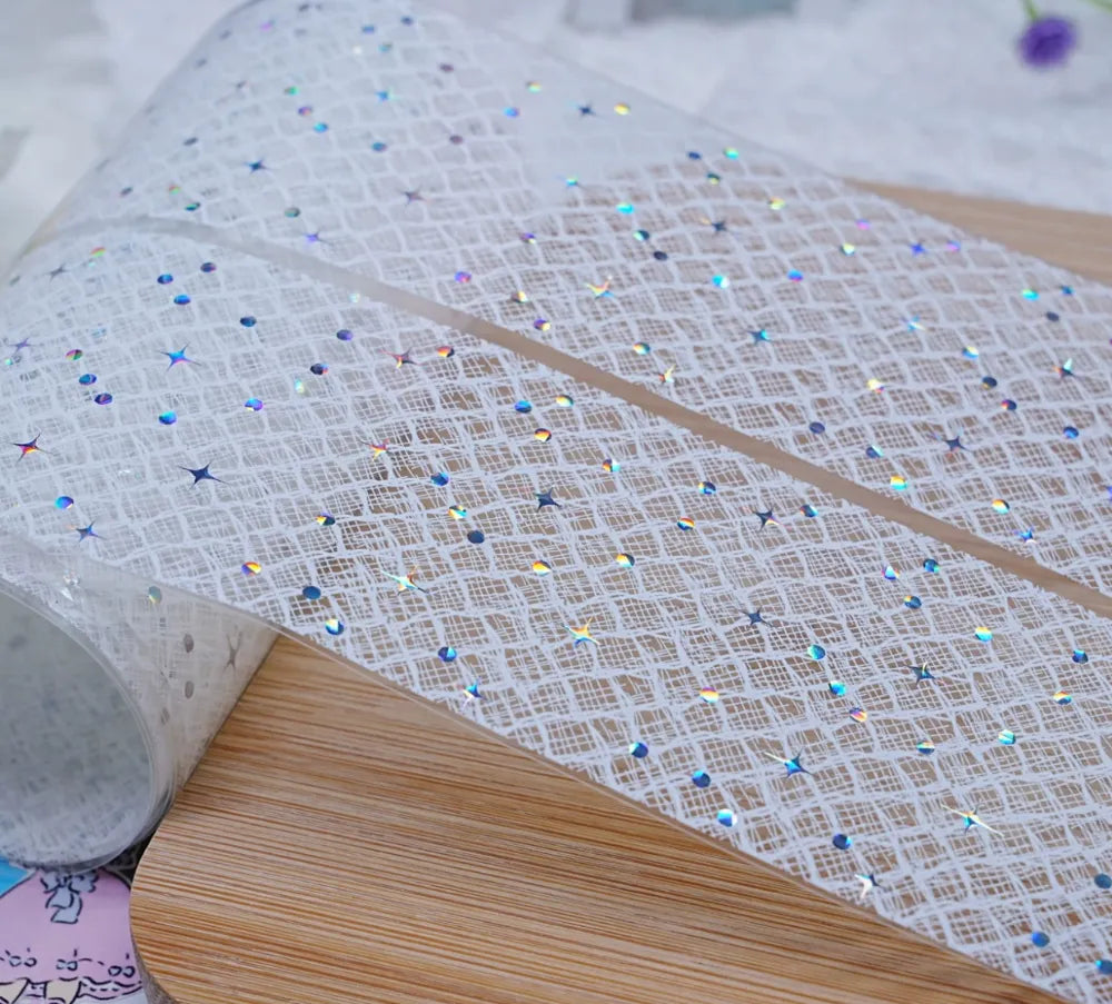 5430-NI CHOU SHA Studio-5x100cm Silver Shell Luster PET Tape
