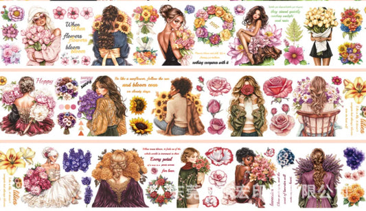 5437-Floral Girlcm Frosted PET Tape