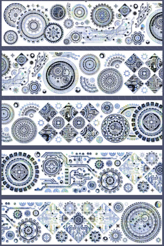 5489-Sleepless Champion Studio-8x100cm Silver Shell Luster PET Tape