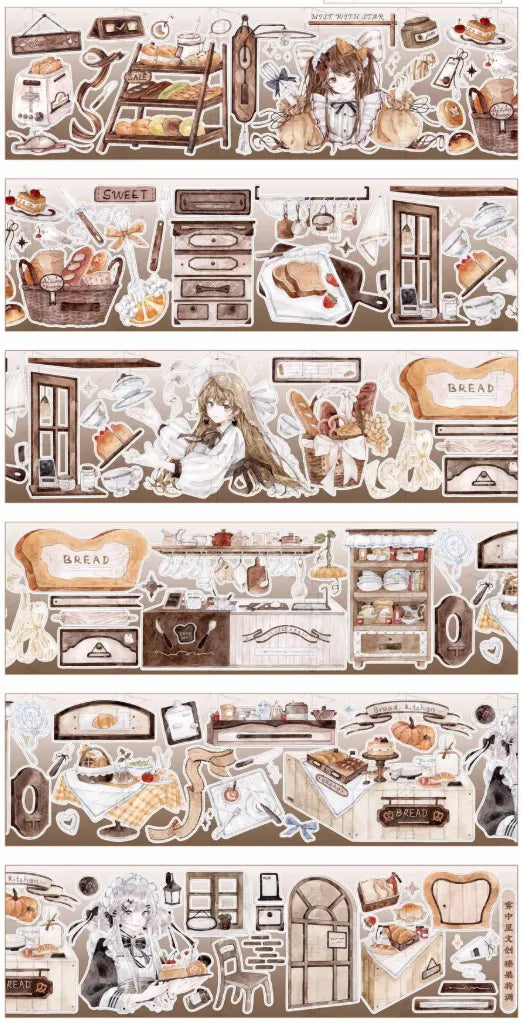 5929-MIST WITH STAR Studio-6x100cm Precut Matte Paper PET Tape