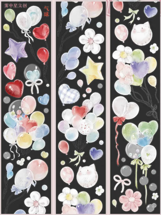 5937-MIST WITH STAR Studio-Balloon Precut Shell Luster PET Tape