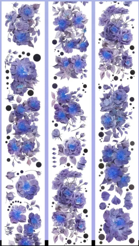 5947-ZHIXINGCHEN Studio-Dark Blue Flowers Shell Luster PET Tape