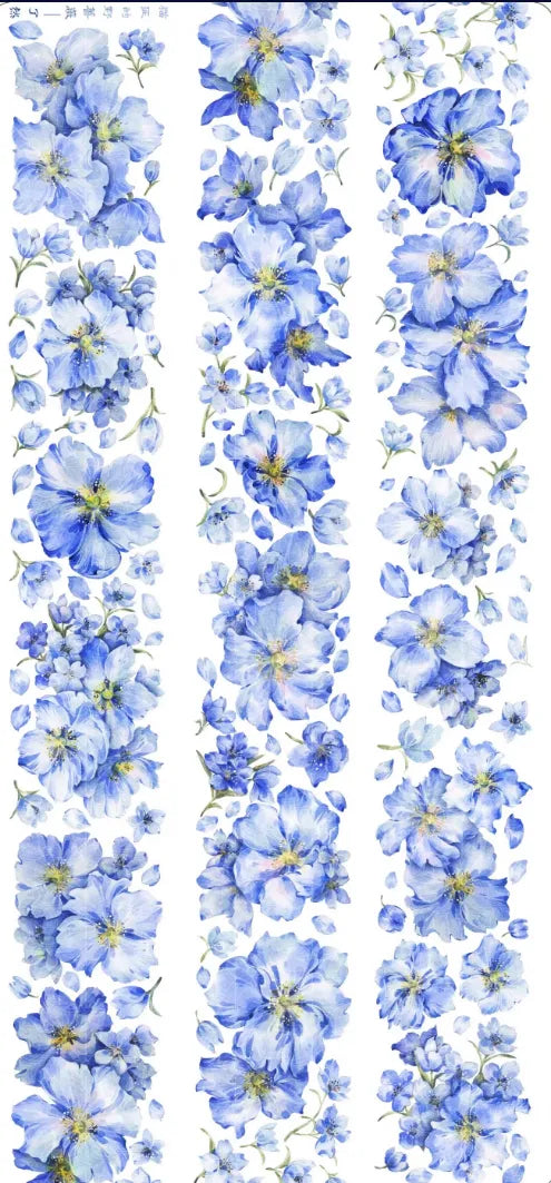 6036-Catmaker's Wild Rose Studio-Blue Flower Shell Luster PET Tape