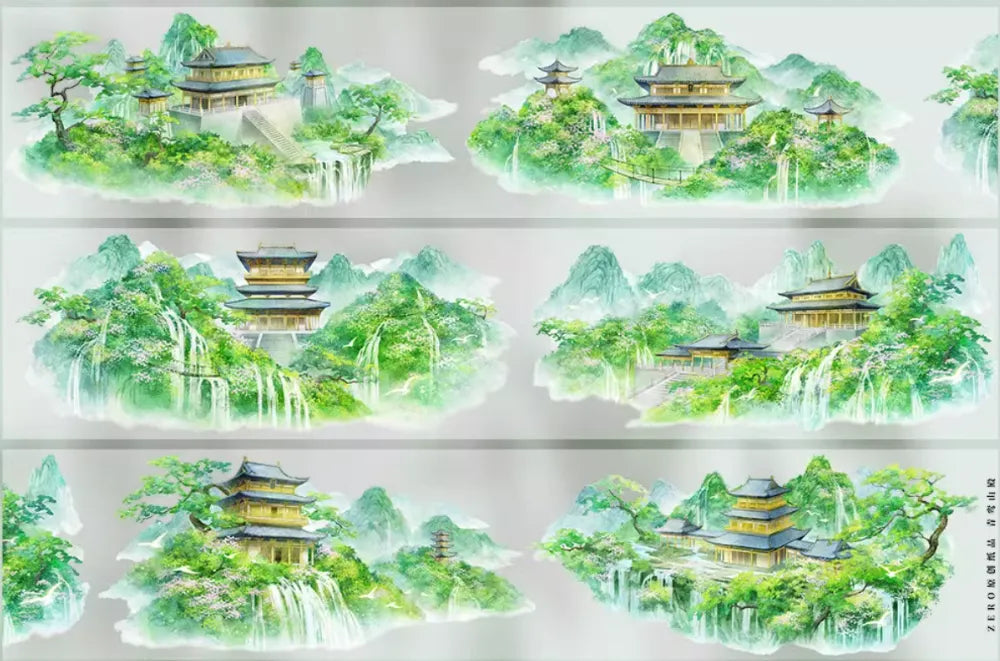 6038-ZERO Studio-Oriental Natural Landscape Glossy PET Tape