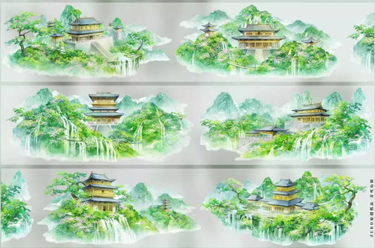 6038-ZERO Studio-Oriental Natural Landscape Glossy PET Tape