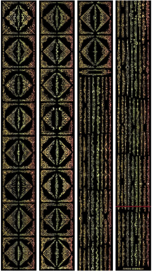 6586-BAIHEYECHUAN Studio-6x200cm Pre Cut Gold Shell Luster PET Tape