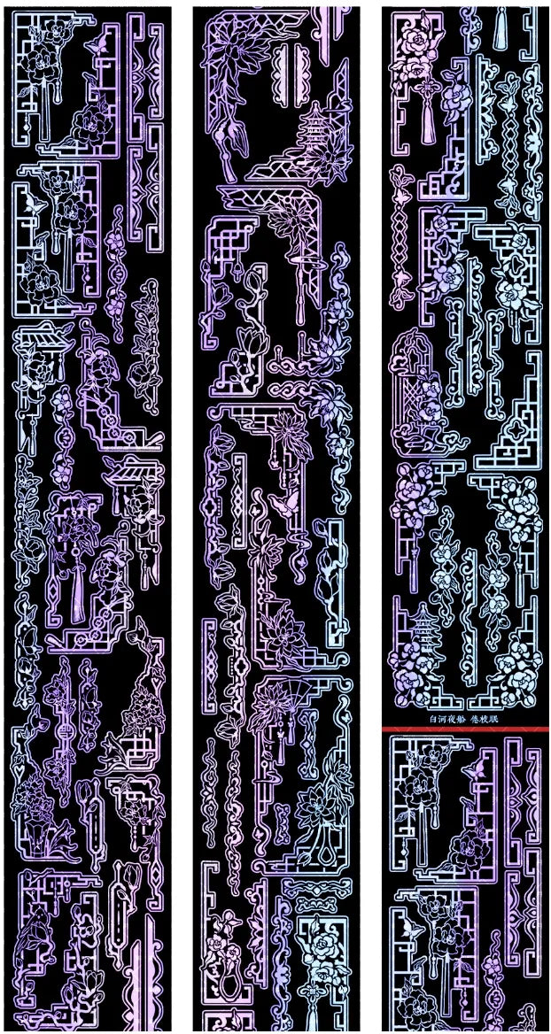 6589-BAIHEYECHUAN Studio-6x100cm Precut Holographic Silver PET Tape