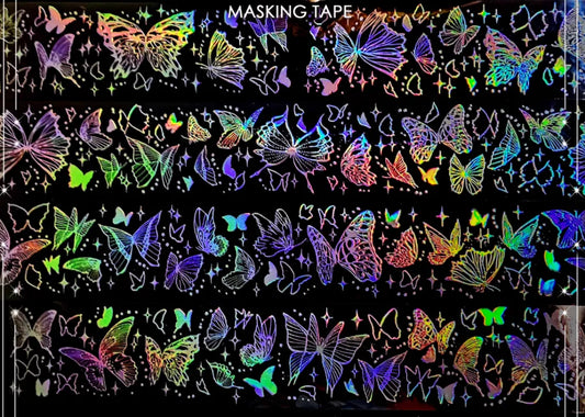 6594-NI CHOU SHA Studio-4x100cm Holographic Silver PET Tape