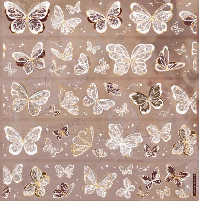 7693-XIAO BAI Studio-4.5x100cm Pre Cut Gold Shell Luster PET Tape