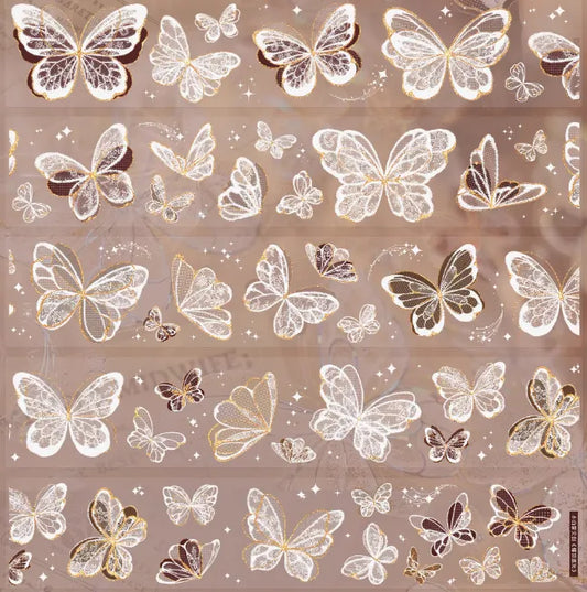 7693-XIAO BAI Studio-4.5x100cm Pre Cut Gold Shell Luster PET Tape