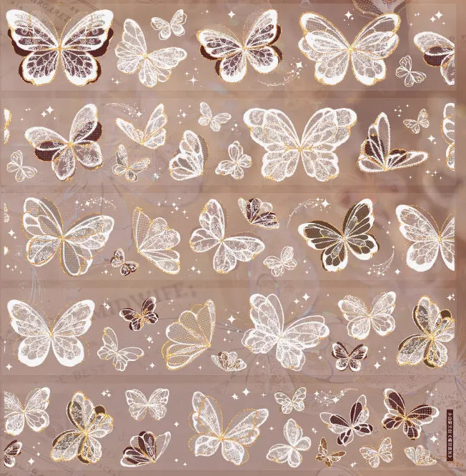 7694-XIAO BAI Studio-4.5x100cm Precut Shell Luster PET Tape