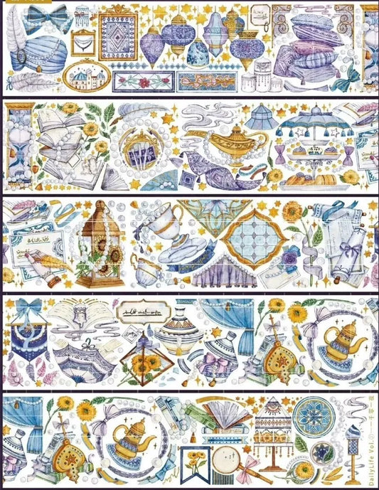 7760-DailyLife Studio-7x122cm Holographic Glod Foil Stamping PET Tape