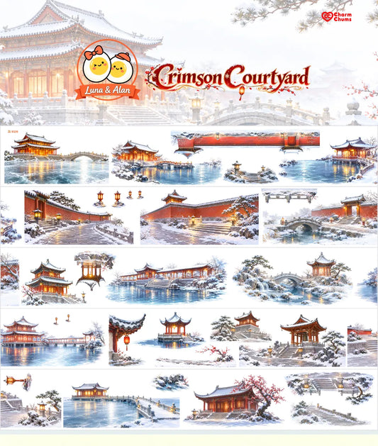 9320-CharmChums-Crimson Courtyard Glossy PET Tape