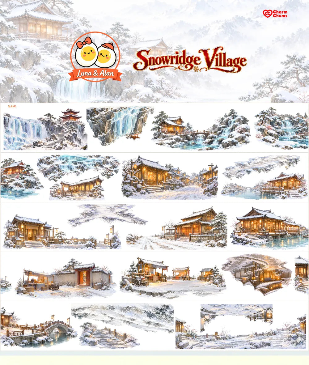 9323-CharmChums-Snowridge Village Glossy PET Tape
