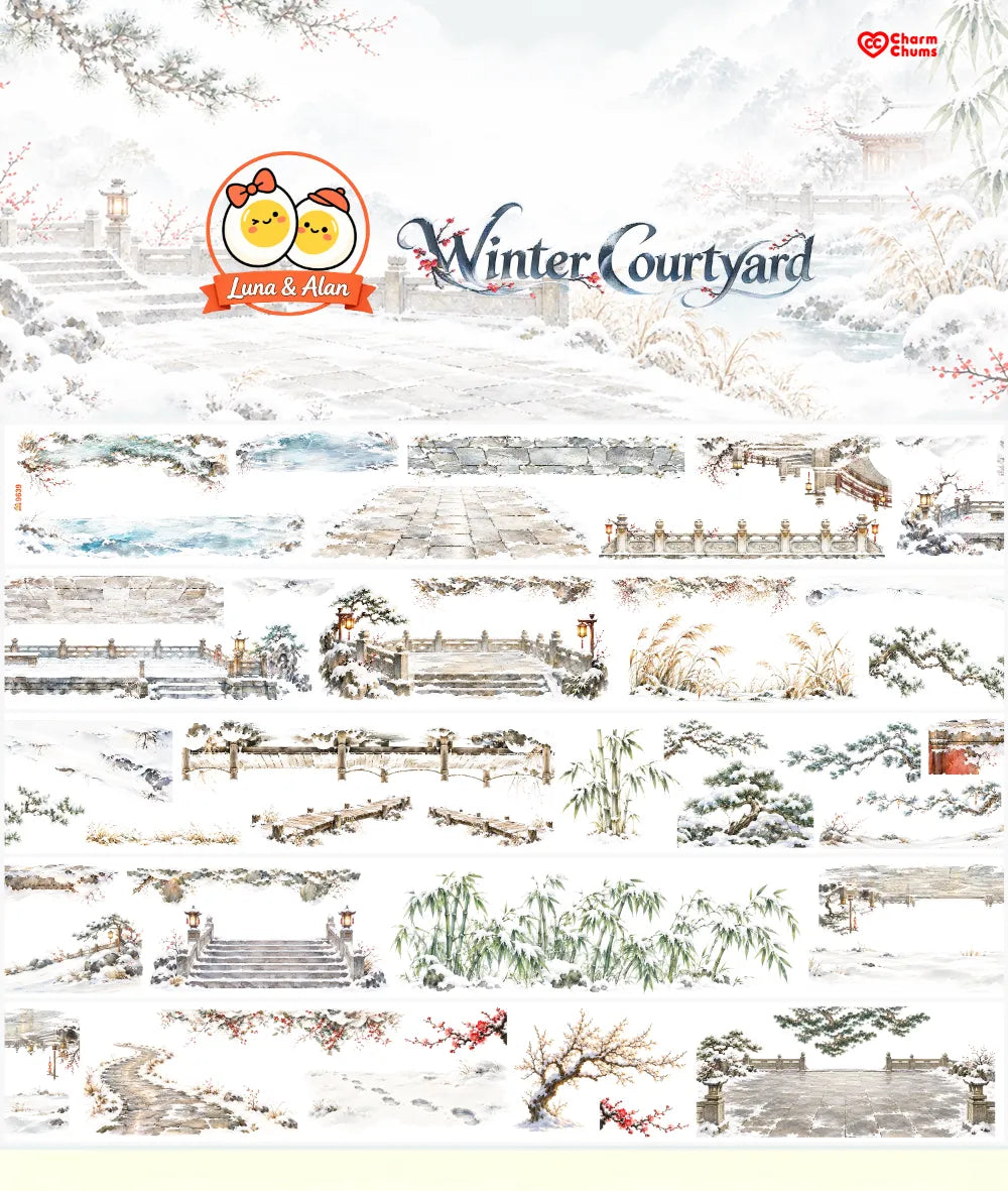 9639-CharmChums-Winter Courtyard Glossy PET Tape
