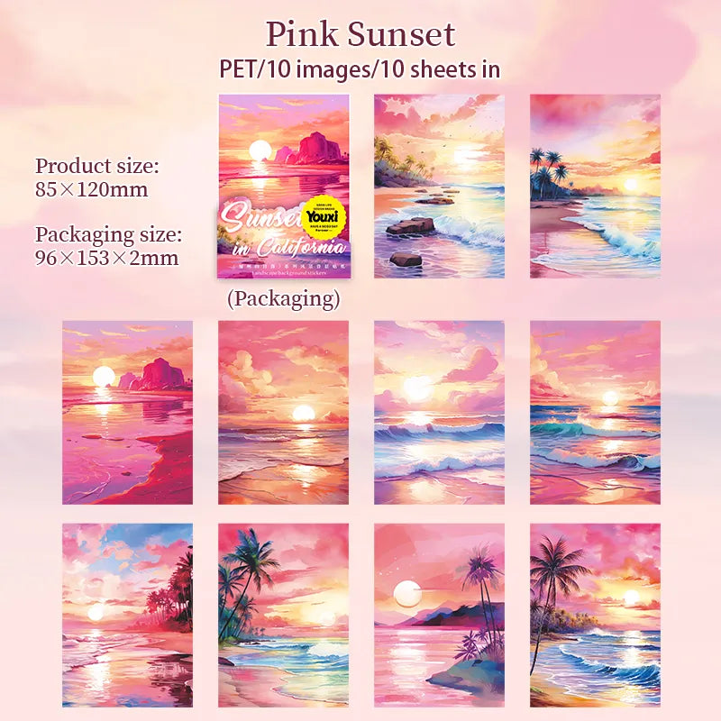 0462-0467  California Sunset PET Sticker Pack