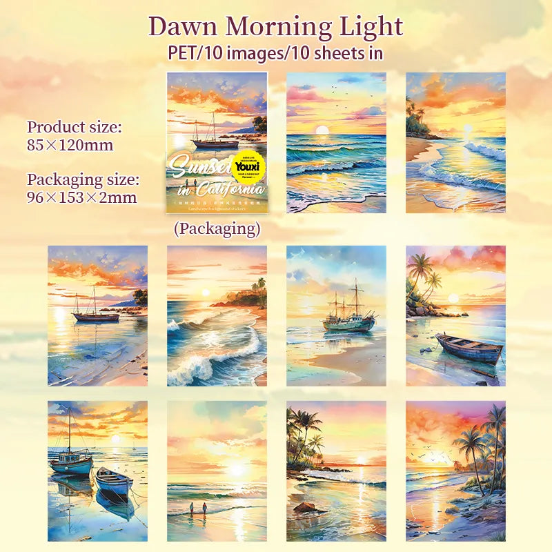 0462-0467  California Sunset PET Sticker Pack