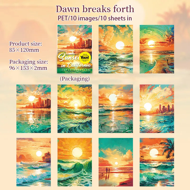 0462-0467  California Sunset PET Sticker Pack