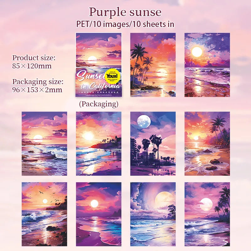 0462-0467  California Sunset PET Sticker Pack