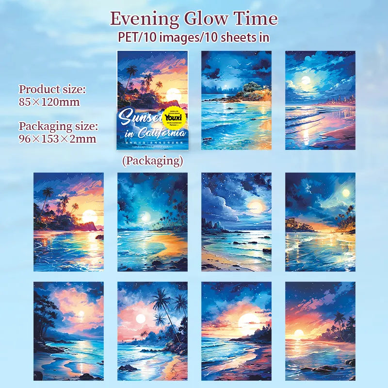 0462-0467  California Sunset PET Sticker Pack