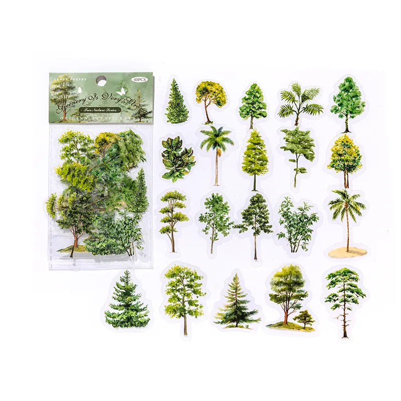 Tree Nature Series-PET Sticker Pack (20pcs each pack)