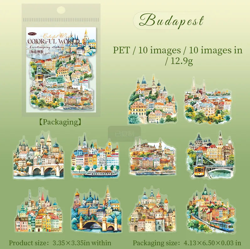 Colorful World PET Sticker Pack (10pcs each pack)