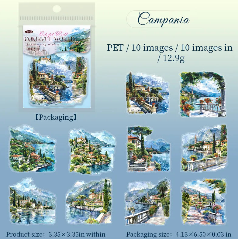 Colorful World PET Sticker Pack (10pcs each pack)