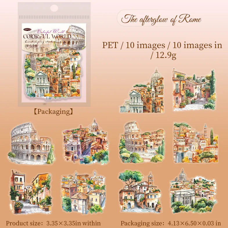 Colorful World PET Sticker Pack (10pcs each pack)