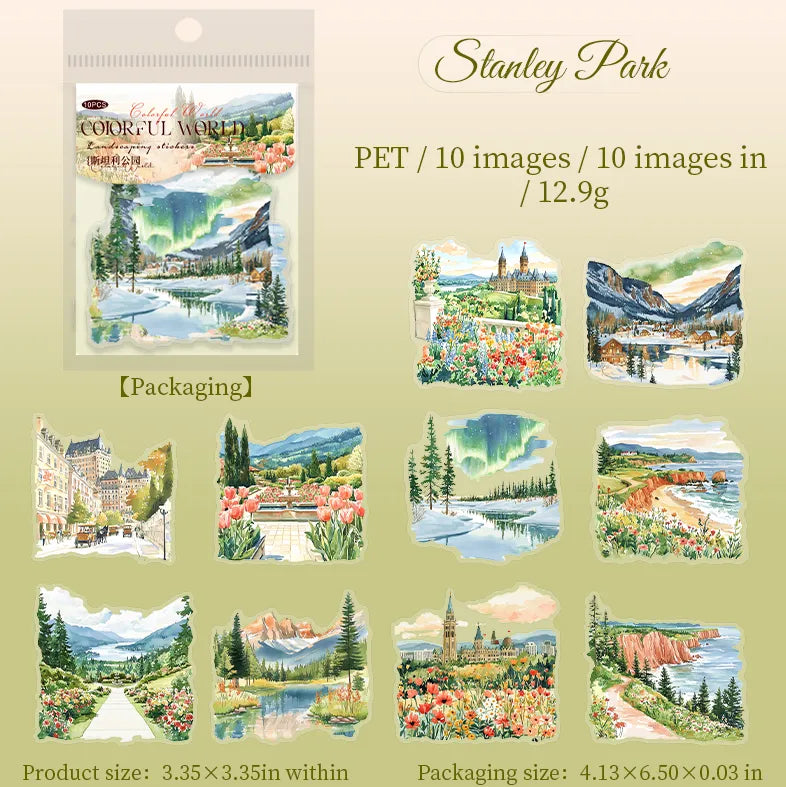 Colorful World PET Sticker Pack (10pcs each pack)