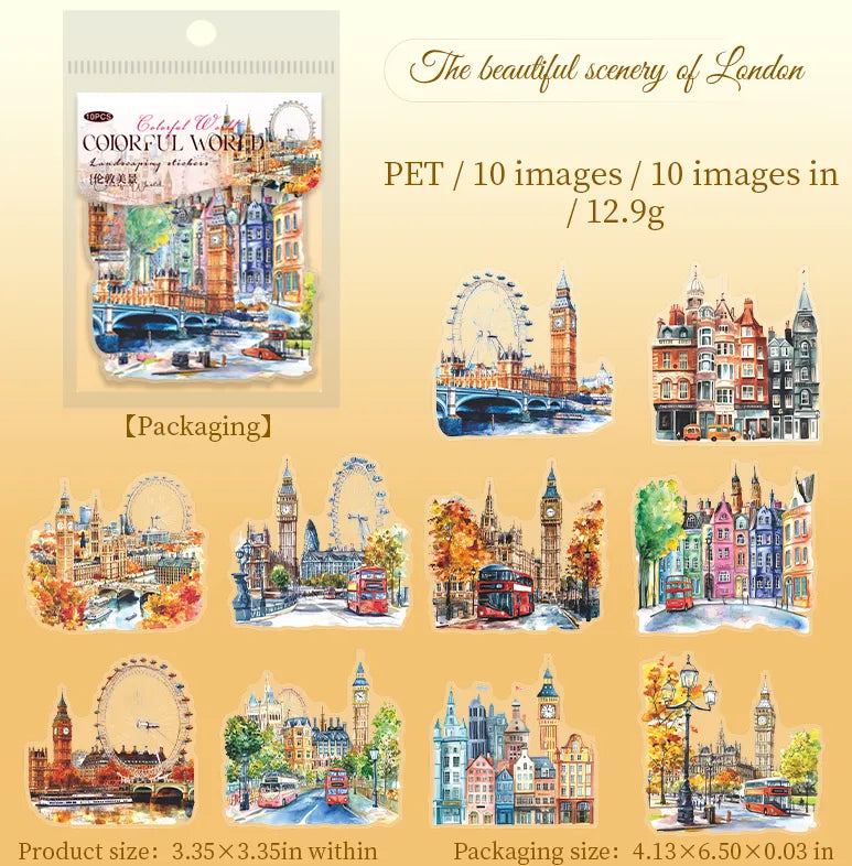 Colorful World PET Sticker Pack (10pcs each pack)