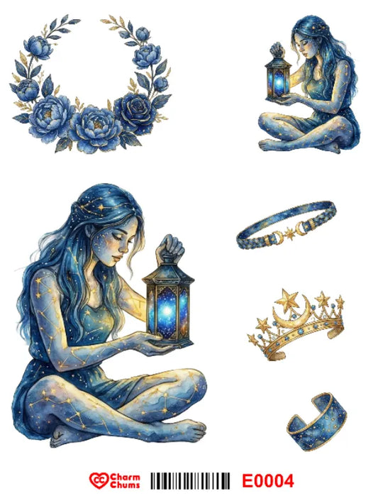 E0004-CharmChums Embossed Sticker