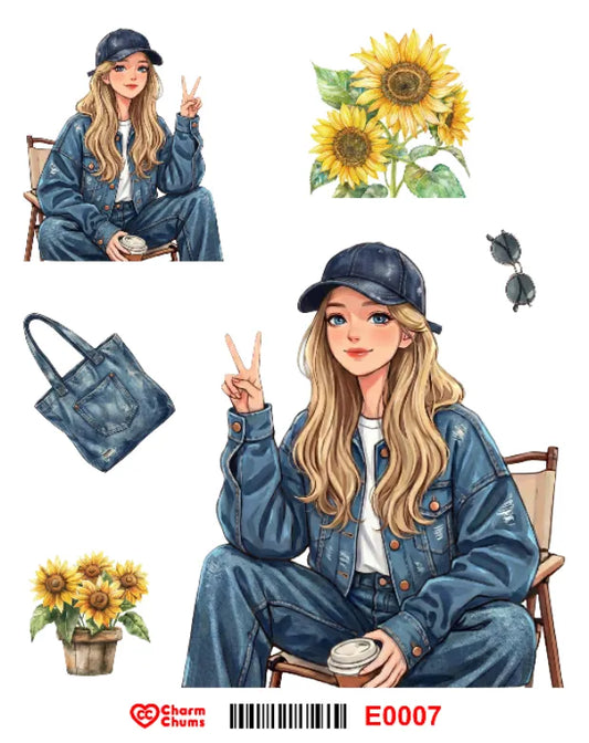 E0007-CharmChums Embossed Sticker