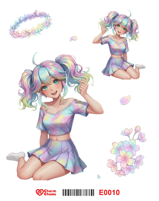E0010-CharmChums Embossed Sticker