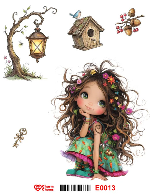 E0013-CharmChums Embossed Sticker